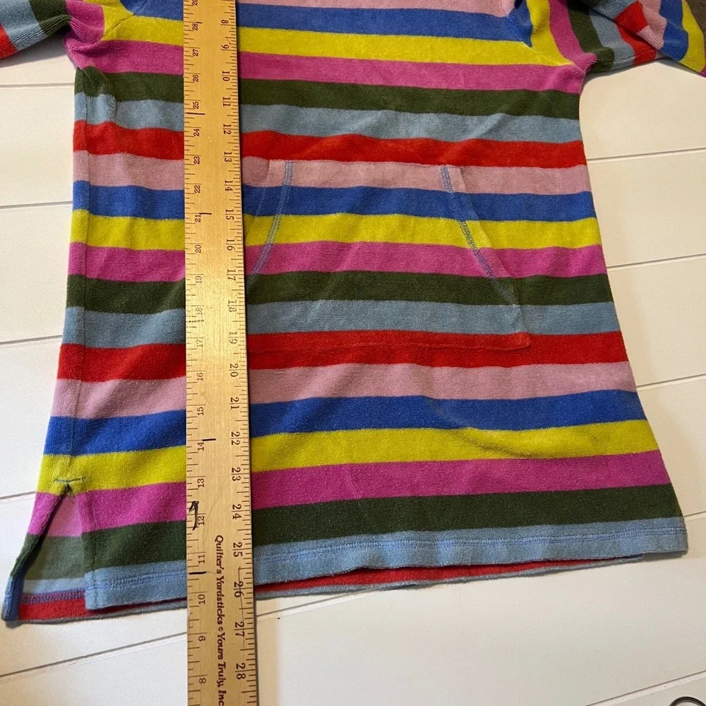 Mini Boden Kids Rainbow Stripe Toweling Beach Cover Up Hoodie G3037 Size 9-10Y